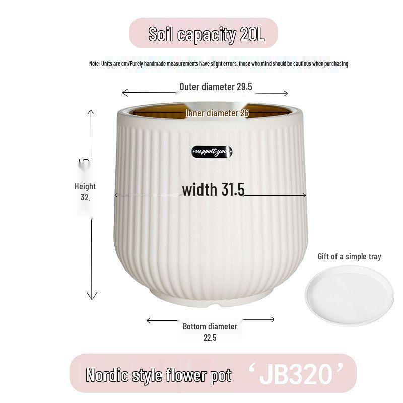 Nordischer Stil Großer Harz-Blumentopf, Hoher Zylinder für Paradiesvogel oder Areca-Palme, Verdickt und Langlebig