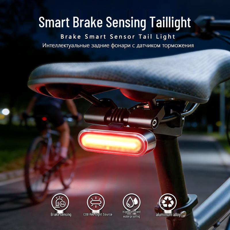 

High-Brightness Smart Brake Sensing Bike Taillight with Long Battery Life for Mountain and Road Cycling прозрачный