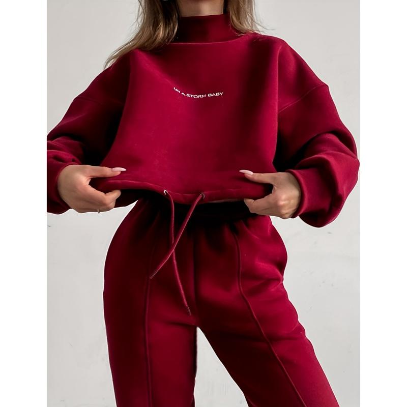 Autumn Winter 2 Piece Set Women Hoodie Pants Printed Tracksuit Pullover Sweatshirt Trousers with Pockets Tracksuit Suits