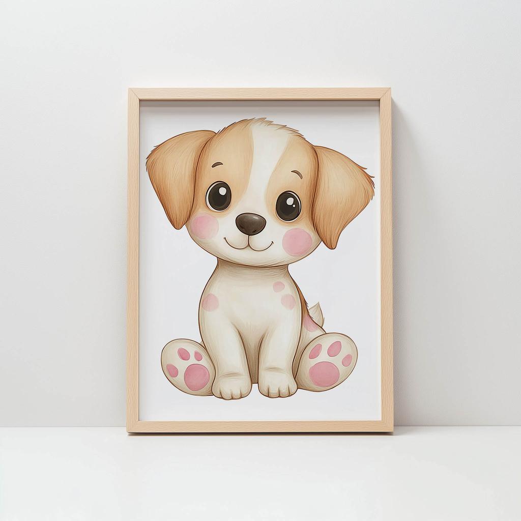 Plakat Uroczy Szczeniak W Bieli Plakat Uroczy Szczeniak W Bieli, 40X50 Cm, Rama Aluminiowa Czarna, Papier Matowy 230 Gsm