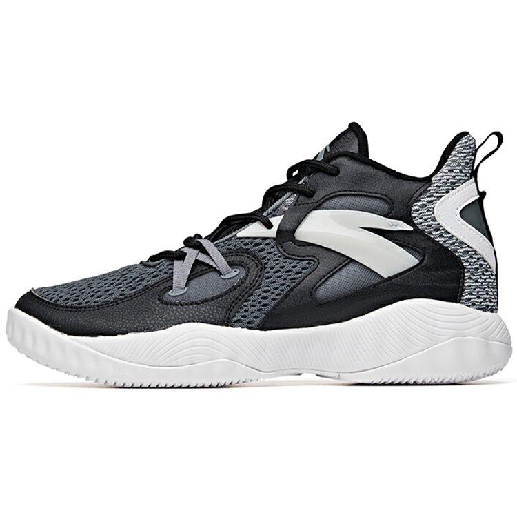 Anta Wind Tunnel 1 Supporto Mid top Scarpe da Basket Performance Uomo Nero Grigio 112021617S-2
