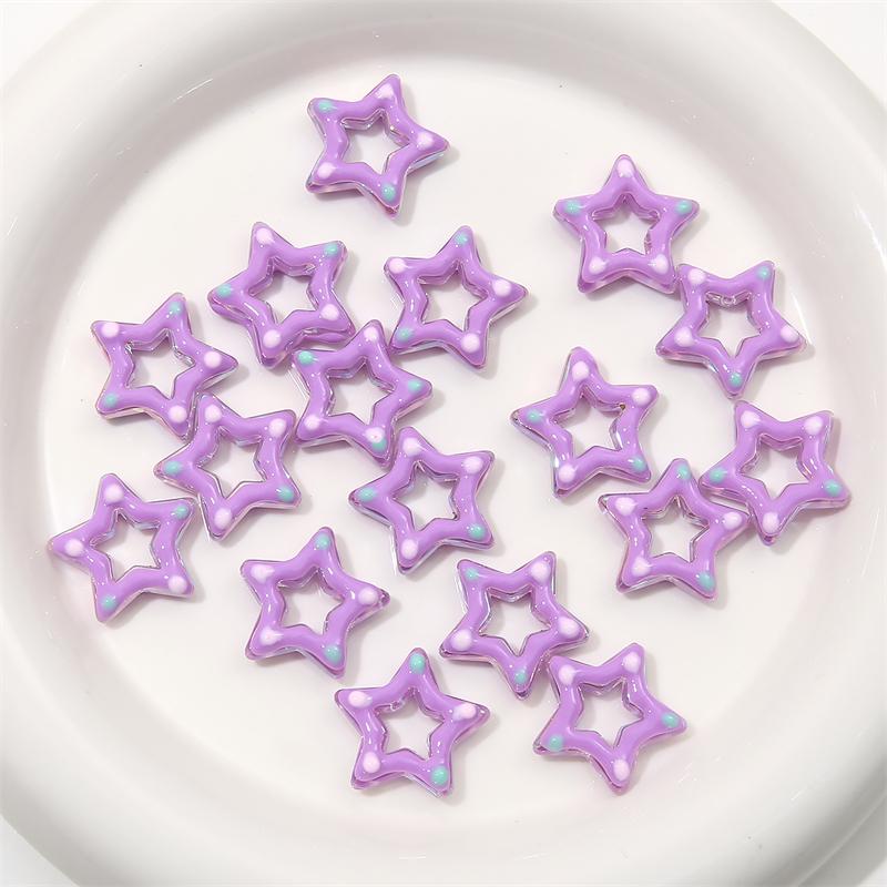 27mm Acrylic Handmade Hollow Star Beads For Jewelry Making DIY Bracelet Earring Phone Chain