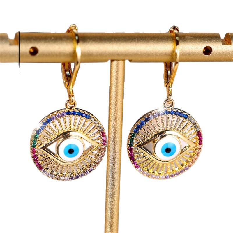 Wish Devil's Eye Round Ear Buckle Simple Personality Niche Elegant Ear Buckle Earrings