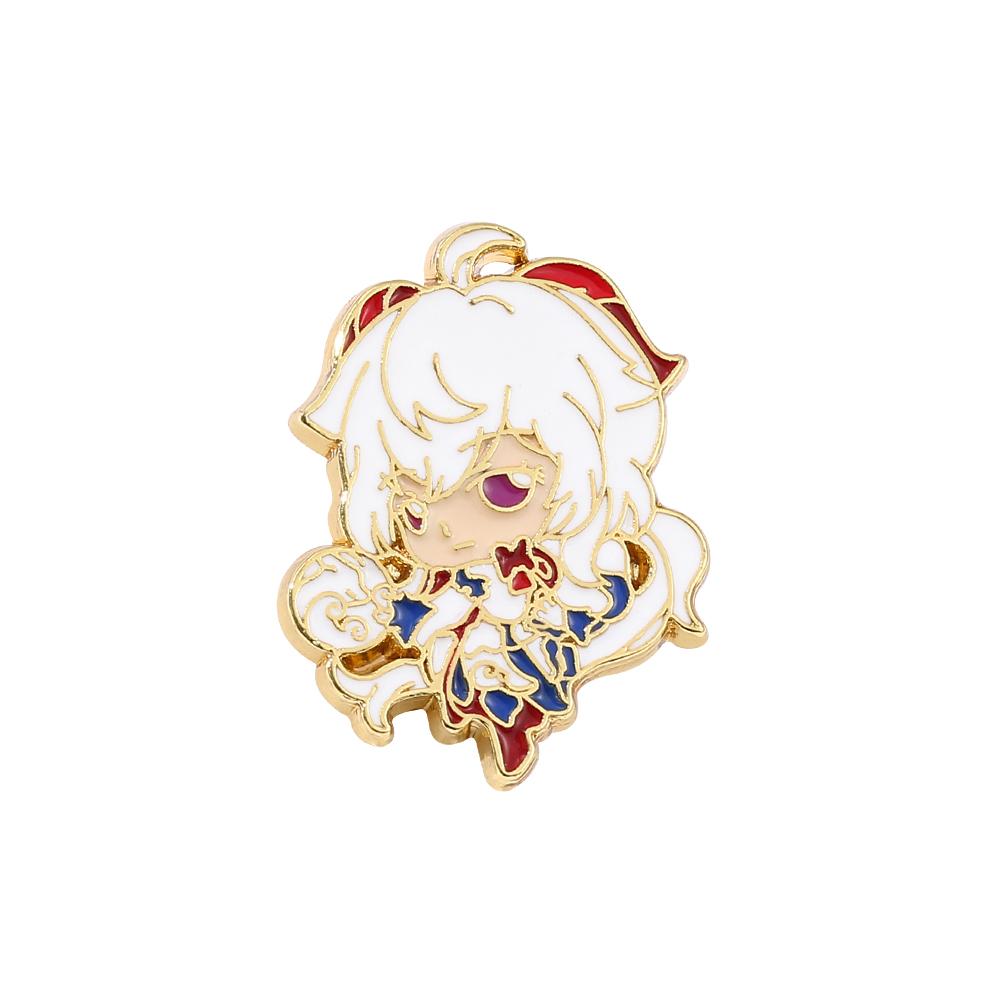 Game Genshin Impact Brooch Diluc Barbara Fischl Klee Paimon Cartoon Character Pins Badge Jewelry Accessories Gift for Fans