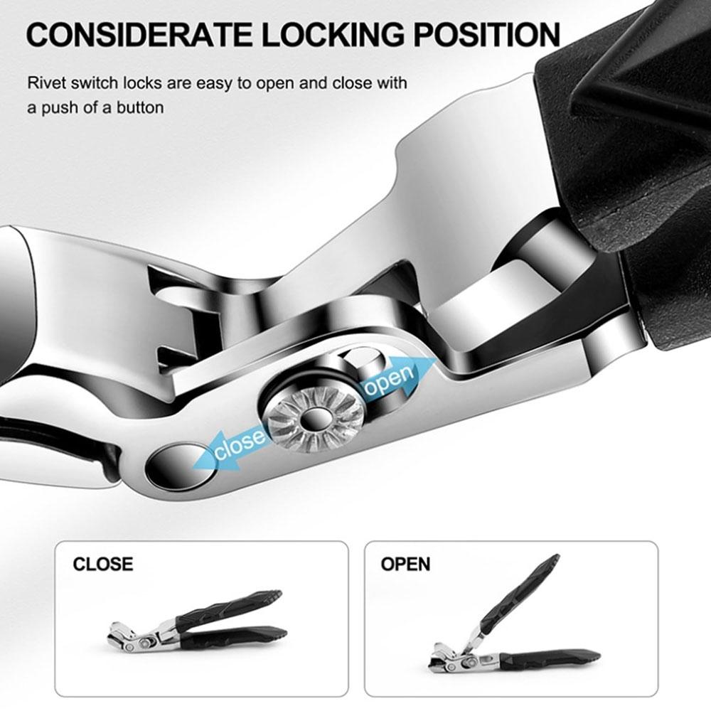 1x Nail Clippers with Safety Lock Large Wide Jaw Opening Toenail Cutter for Elderly Seniors
