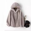 2024 Women's Short Hooded Winter Coat - Thickened Golden Mink Fleece, Eco-Friendly Faux Fur Jackets