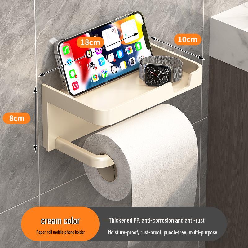 Wall-Mounted Toilet Paper & Tissue Box Storage Rack