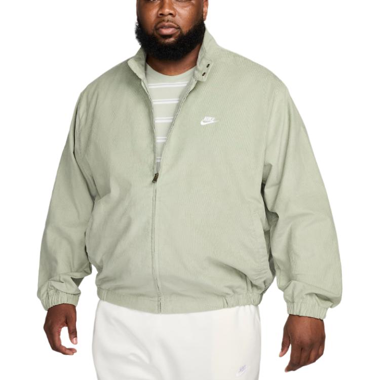 Nike Sportswear Club Logo Embroidered Corduroy Comfortable Casual Jacket Men Jackets Emerald-Horizon FZ0631-370