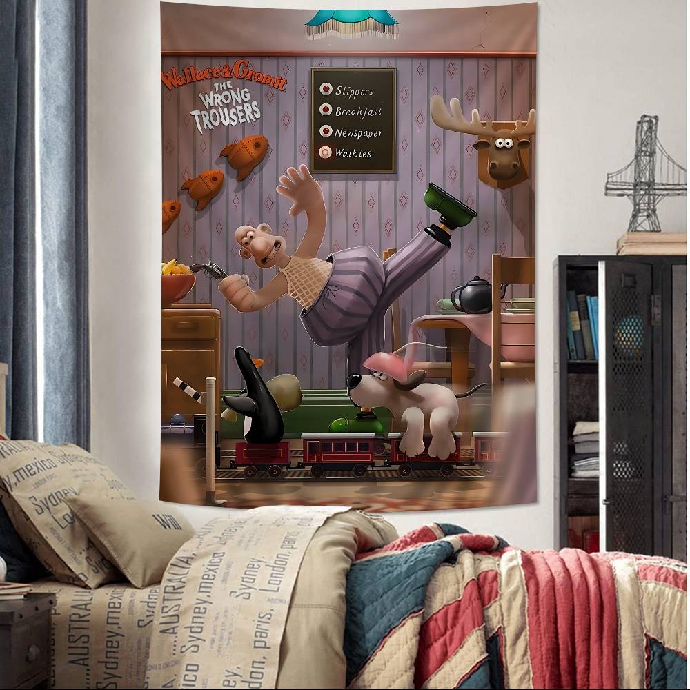 

Wallace And GGromitS Dog Printed Large Wall Tapestry Wall Hanging Decoration Household Decor Blanket 74x94cm(29x37in)