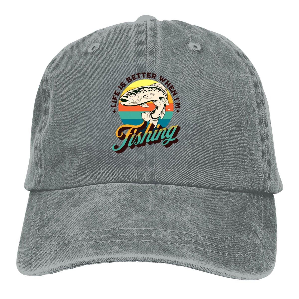 Life is Better When Im Fishing Baseball Cap Unisex Hats Wounisex Visor Protection Snapback MILF Caps One Size