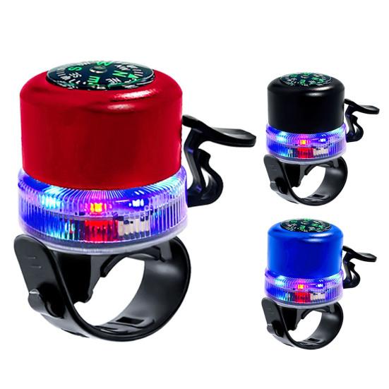 Electric Bike Bell with Compass RGB Light USB Rechargeable MTB Road Mountain Bicycle Handlebar Alarm Horn Bike Accessories