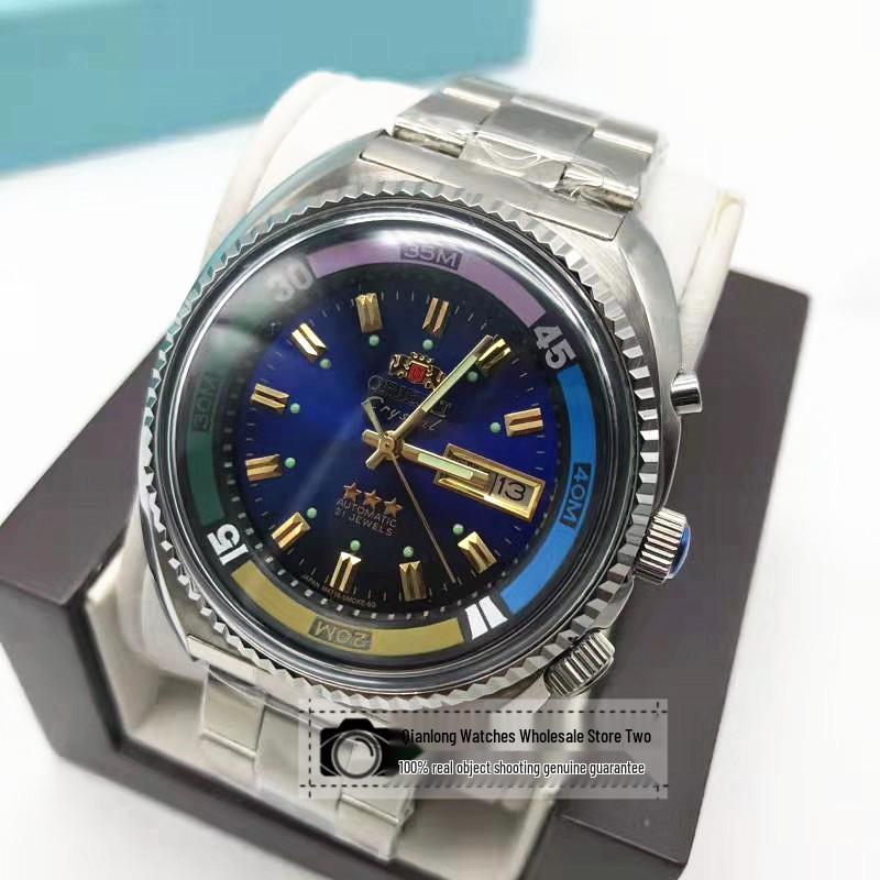 Sea Overlord Waterproof Luminous Automatic Watch with Large Dial and Double Calendar
