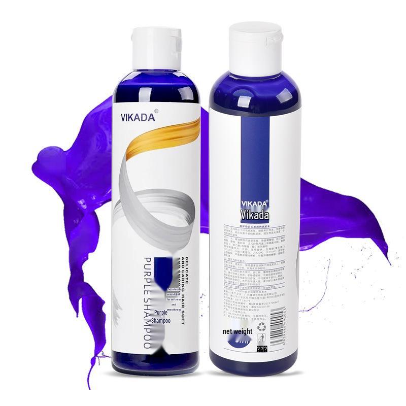 Purple Shampoo for Ash-Blonde Hair Care After Bleaching to White Gold