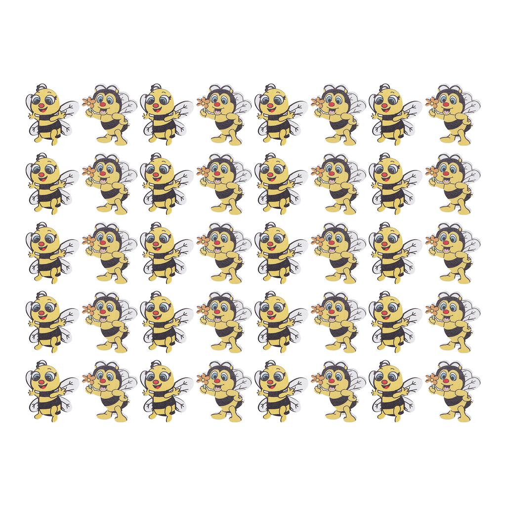 40Pcs Wooden Bee Buttons Cartoon Decorative Embellishment for Sewing Knitting Scrapbooking