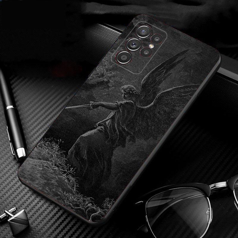 Phone Case For Samsung Galaxy S26 S25 S24 S23 S22 Ultra S23 S22 S25 Plus S24FE S23FE S26Edge Black Angel Death Demon