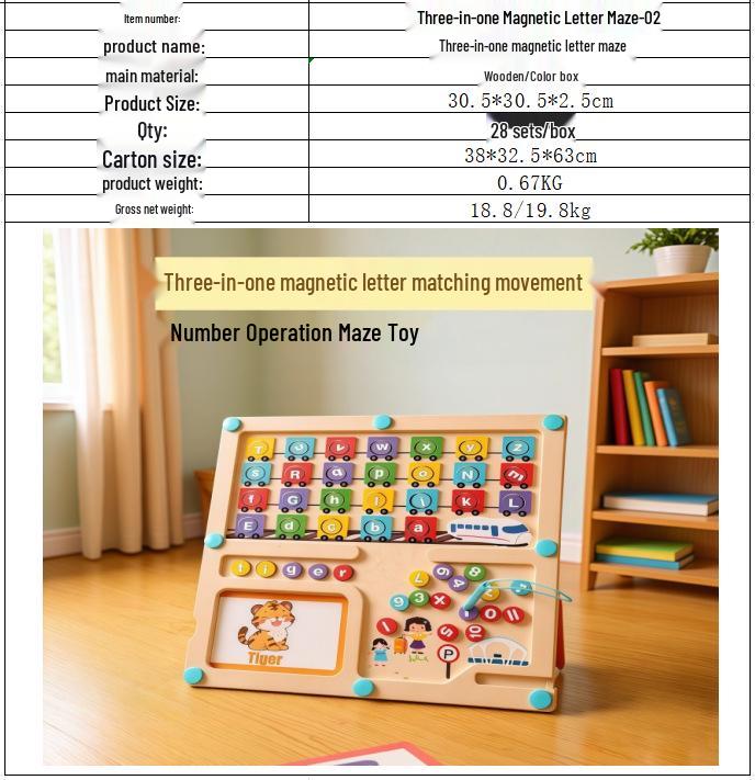 Magnetic Maze Car Parking and Alphabet Game for Spelling and Recognition