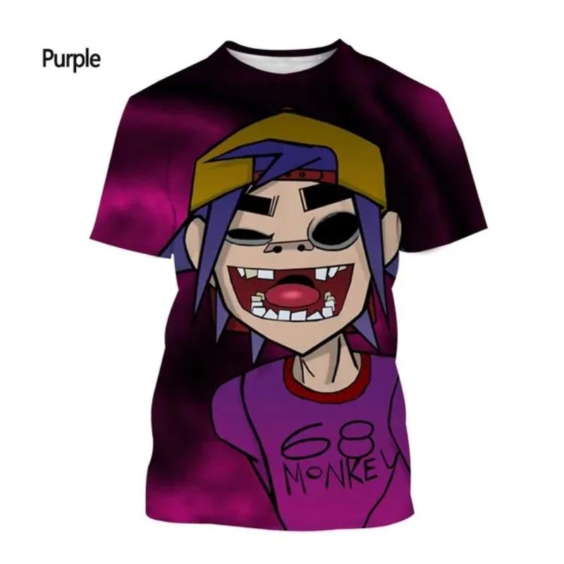 ETST21 Rock Gorillaz Unisex T-shirts 3D Print Anime Heren T-shirt Zomer Straat Hip-hop Trend T-shirts Mode Korte Mouw Ronde Hals Y2k Tops 6XL