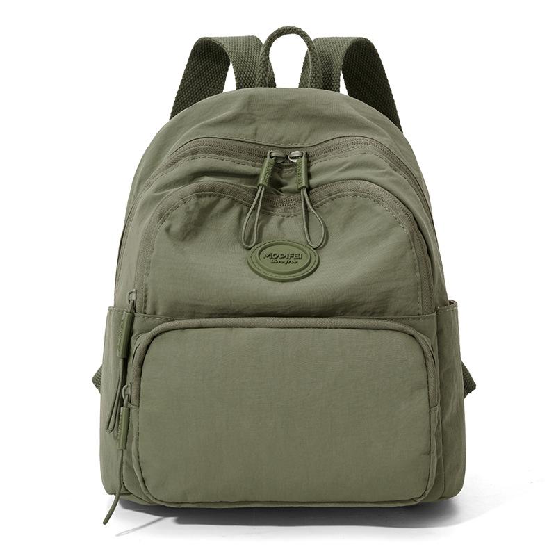 Solid Color Backpack Student Schoolbag Travel Bag Women's Lightweight Backpack