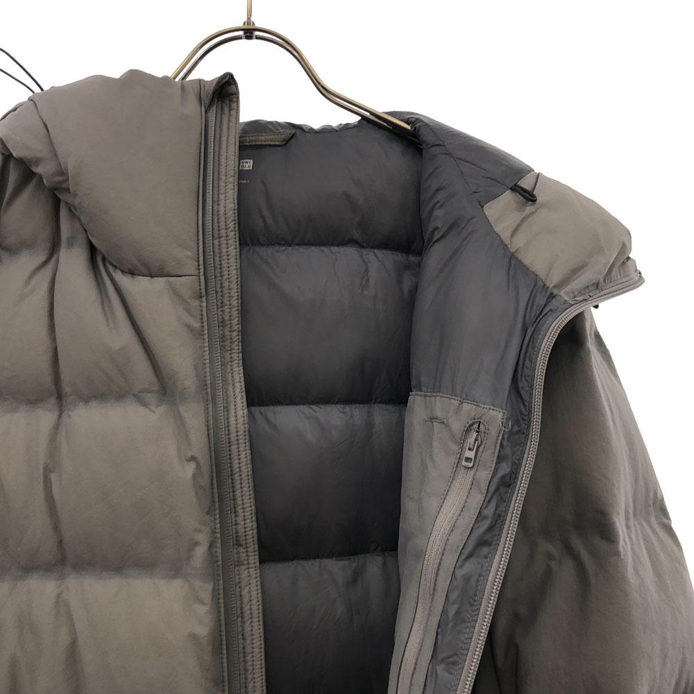Uniqlo Seamless Down Jacket S Gray Double Zip Men's Used