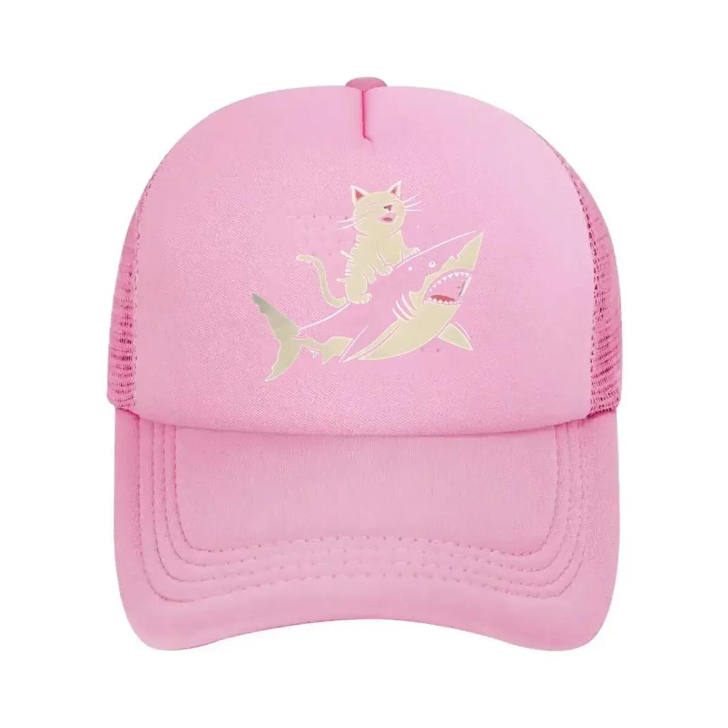 Cat Shark Whimsical Fun Art Design Mesh Baseball Cap