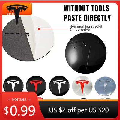 Adesivo per Auto Tesla 4pz 56mm Tappo Centrale Cerchio Tesla Logo Adesivo di Alta Qualità per Tesla Model 3 Y S X Adesivo Personalizzato per Auto