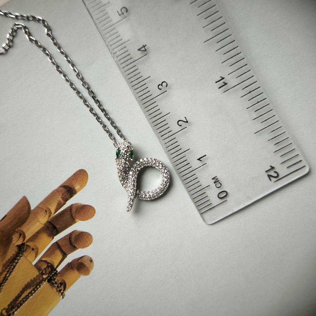 Silver Necklace with Cubic Zirconia, Product Weight 4.12 G (2177531)