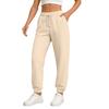 Ladies' Fashionable Solid Color Straight Leg Pants With High Waist Drawstring Pockets And Elastic Waist Casual Pants