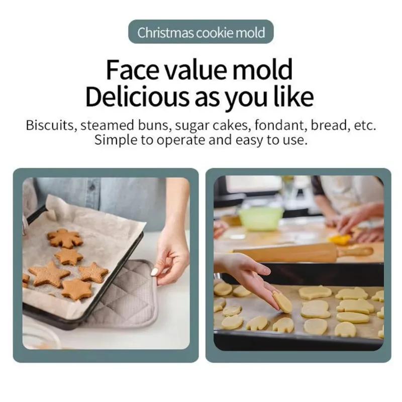 12PCS/Set Halloween Cookie Mold DIY Printing Biscuit 3D Bat Hat Cat Shapes Cake Stencils Durable Easy Clean Kitchen Baking Tools