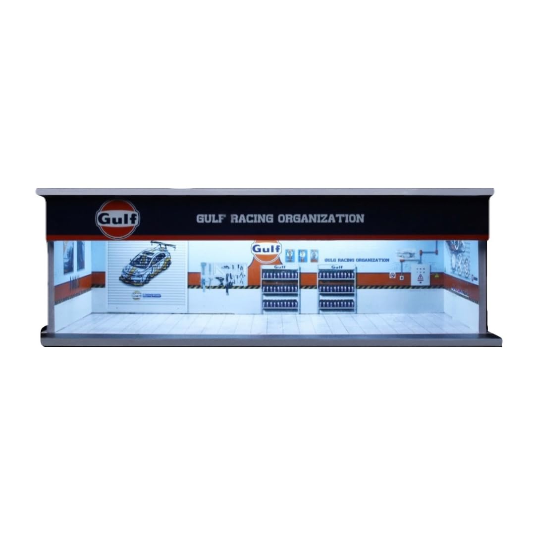 

Небрендовый продукт Moreart Garage Gulf спецификация pit MO914106 модель диорама gulf 1/64 продукт, [продукт] синий