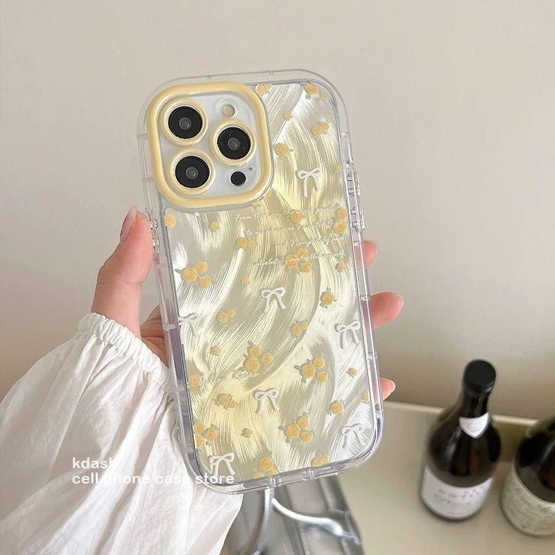 Spring and summer full screen small floral application Apple 11Promax mobile phone case 11pro feather puff case IMD fine hole