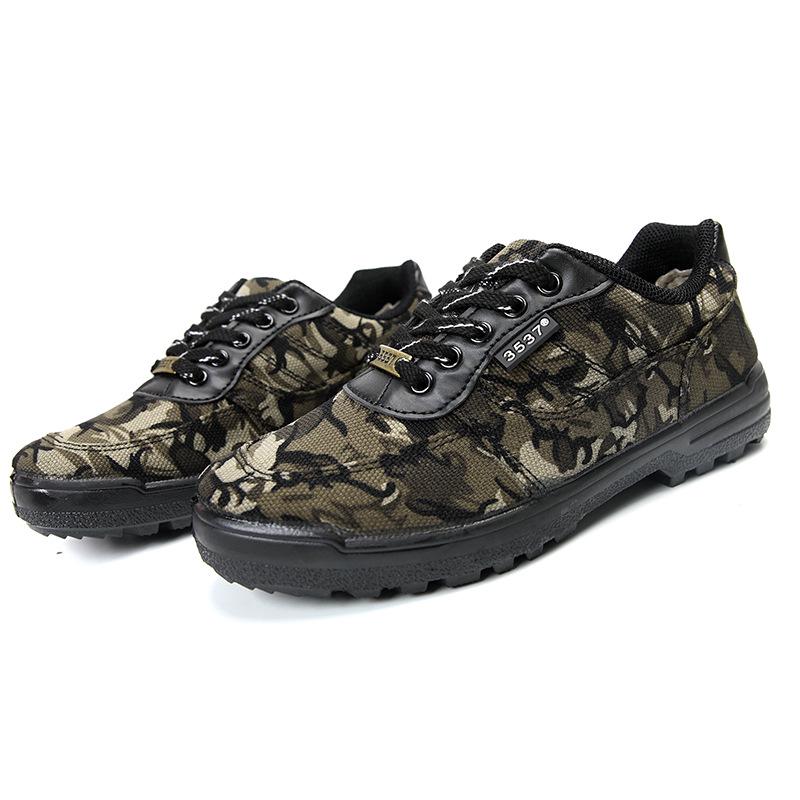 3537 Men's Low-Top Anti-Odor Non-Slip Construction Shoes - Wear-Resistant Rubber Canvas for Outdoor Mountaineering