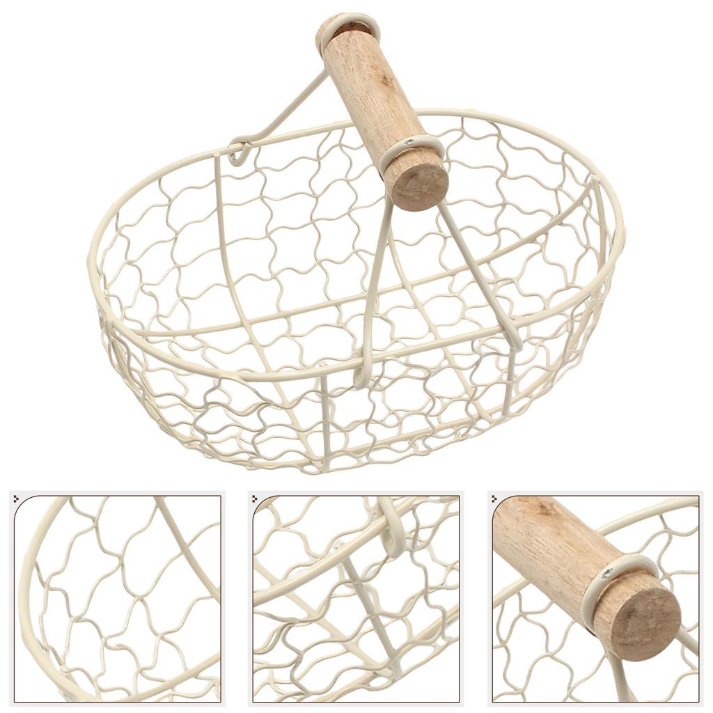 1Pcs Retro Style Iron Storage Basket Creative Vintage Household Organizer for Fruit Snacks Bread Kitchen Desktop Decorative
