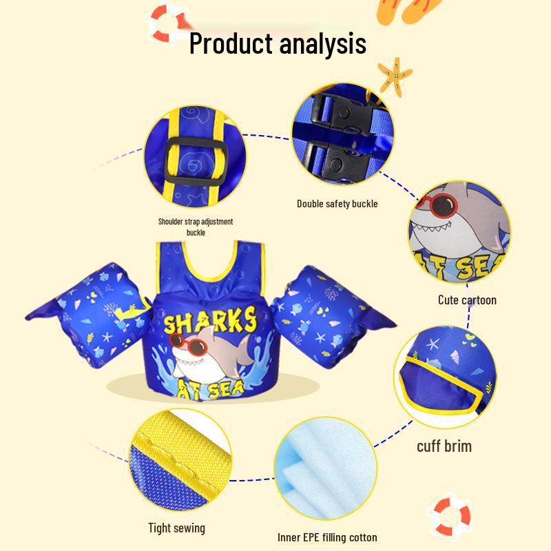 Youth Swim Vest with Arm Rings for Ages 3-7