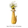 Handcrafted Ceramic Cat Vase Desktop Ornaments Unique Whimsical Cats Vases for Foyer Living Room Fireplace Bedroom Kitchen