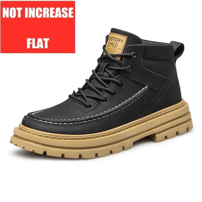 

Большие размеры мужские ботинки туфли-лифты высокого качества кожаные ботильоны скрытый каблук увеличивающий рост обувь Мужские 7 см Masculino высокие туфли 37