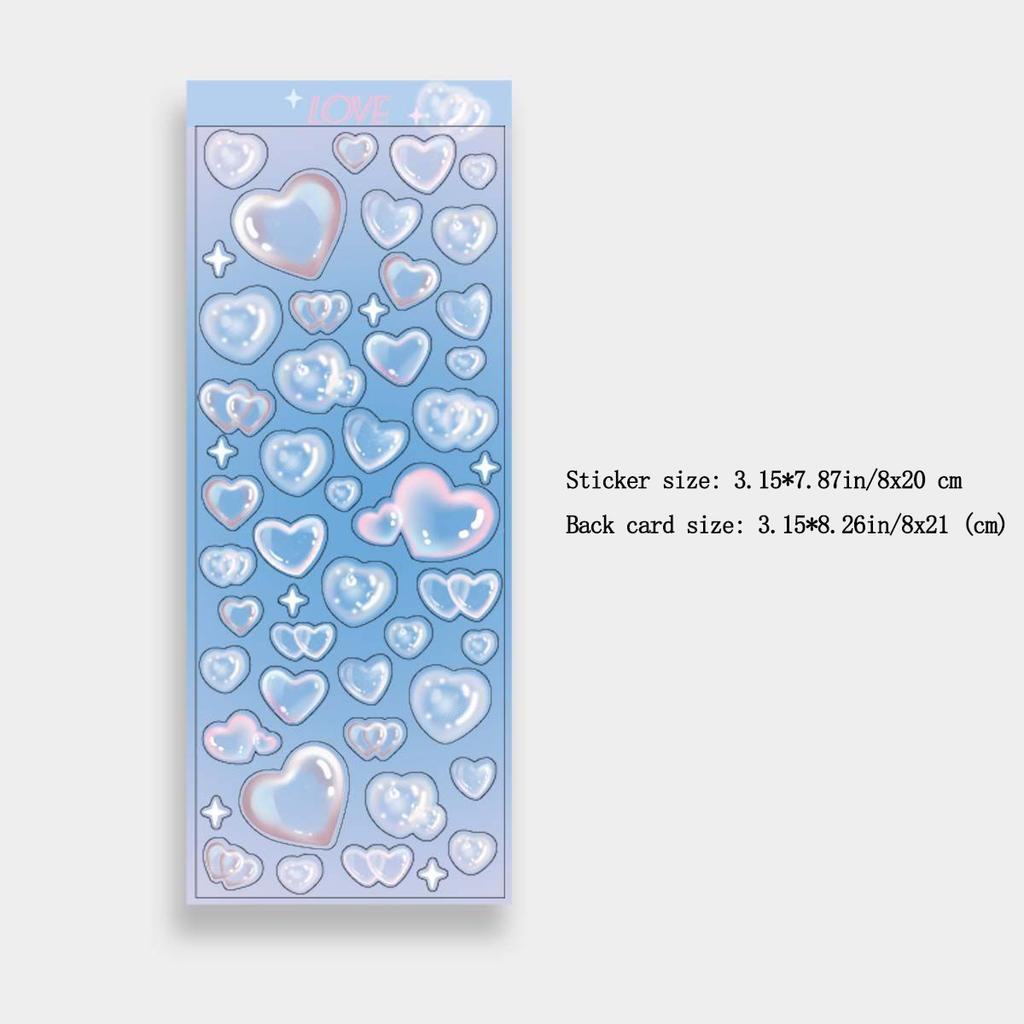 Korean Stickers Wholesale Original Transparent Bubble Ins Style Cute Hand Account with Card Stickers