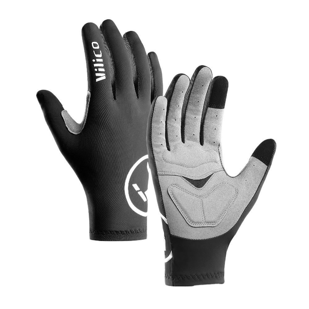 Elastic Full Fingers Bicycle Mittens Shock Absorption Racing Road Bike Glove  Running Sports
