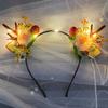 New Luminous Headpiece Elk Antlers Headband Christmas Flash Headband Flower Fairy Party Night Market Toy