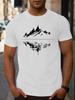 Mens Pattern 100 Cotton Printed Fashionable Casual Loosefit Long Mountain Texture Printed Roundneck Tshirt