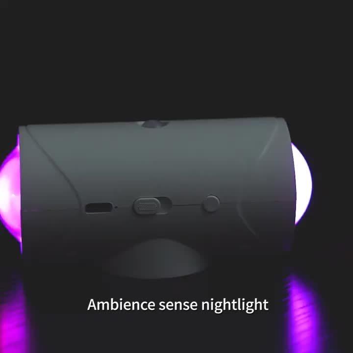 Uppladdningsbar LED-nattlampa med rörelsesensor, RGB-tonad omgivningsljus, Dimbar inomhuslampa, Magnetisk trappbelysning, Lämplig för entré