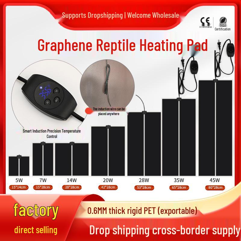 

Thermostatic Reptile Heating Pad for Scorpions, Geckos, and Snakes 5W Black - 15x14CM