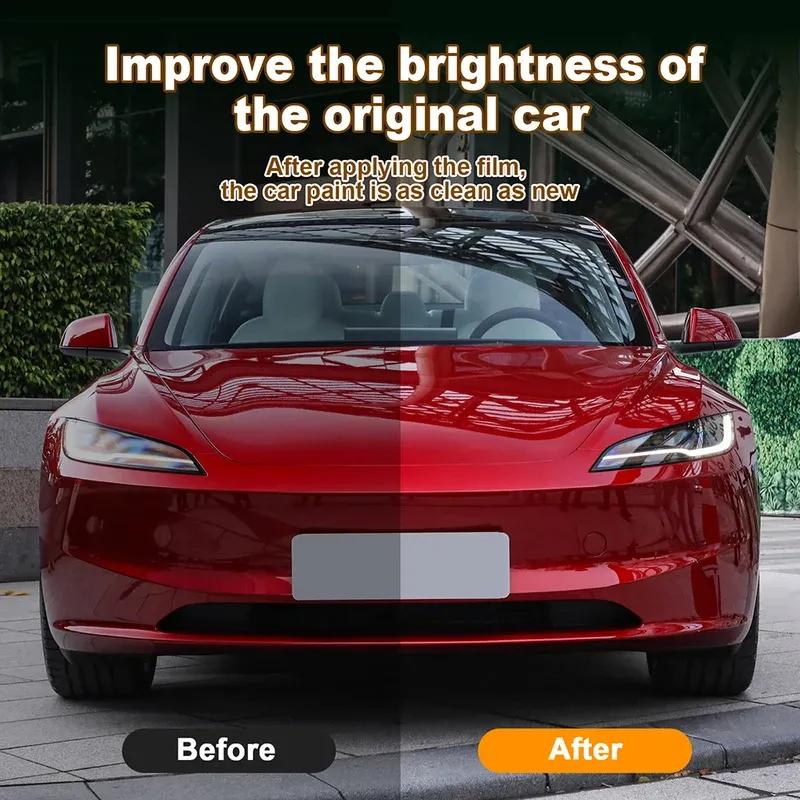 Car Clear PPF TPU Transparent Headlight Rearview Film Body StickerPre-Cut Paint Protection Film for Tesla Model 3 Highland 2024