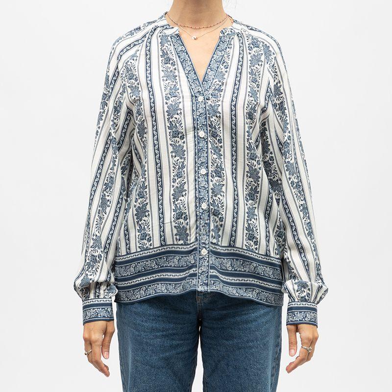 V-neck Blouse with Vintage Print Beata Woman LA PETITE ETOILE