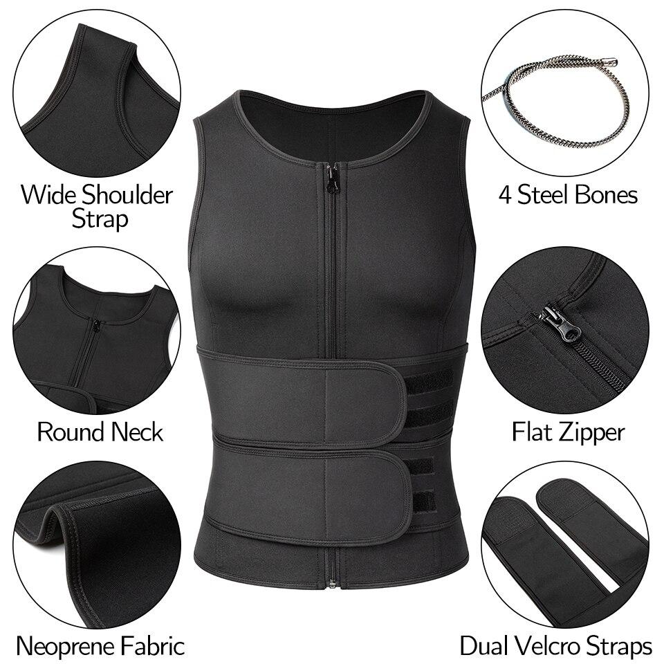 Männer Schwitzweste Saunaanzug Taillentrainer Weste für Gewichtsverlust Abnehmen Body Shaper Workout Tank Tops Shapewear Kompressionshemden