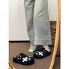 Fleece thick-soled bag head half-drag Birkenstocks women wear non-slip soft-soled cotton slippers