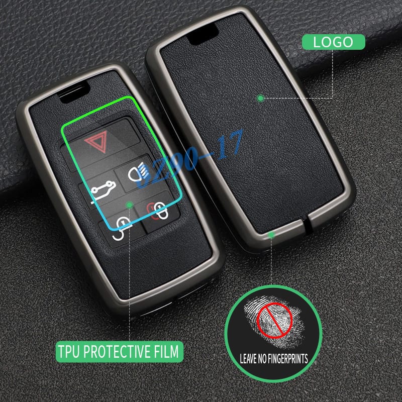 Metal Leather Car Key Fob Case Cover Keychain For + New Land Rover Jaguar Xe Xf E-Pace F-Pace I-Pace