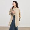 TERRE BLEUE 2025 Autumn Women's 100% Cotton Stand-Collar Trench Coat