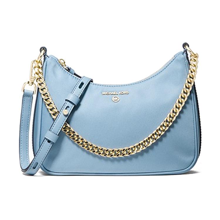 

New MICHAEL KORS Jet Set Charm Nylon Fabric Shoulder Bag, Crossbody Bag Medium Women s Light Blue 32F1GT9C8C-464 25.4*5.1*15.2CM