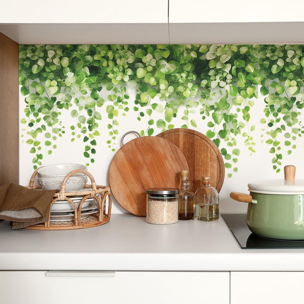 Small Fresh Green Leaf Vine Toilet Home Decoration Beautification Wall Stickers