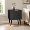 Bamboo Bedside Cabinet Nightstand Sustainable FloorStanding with Two Drawers for